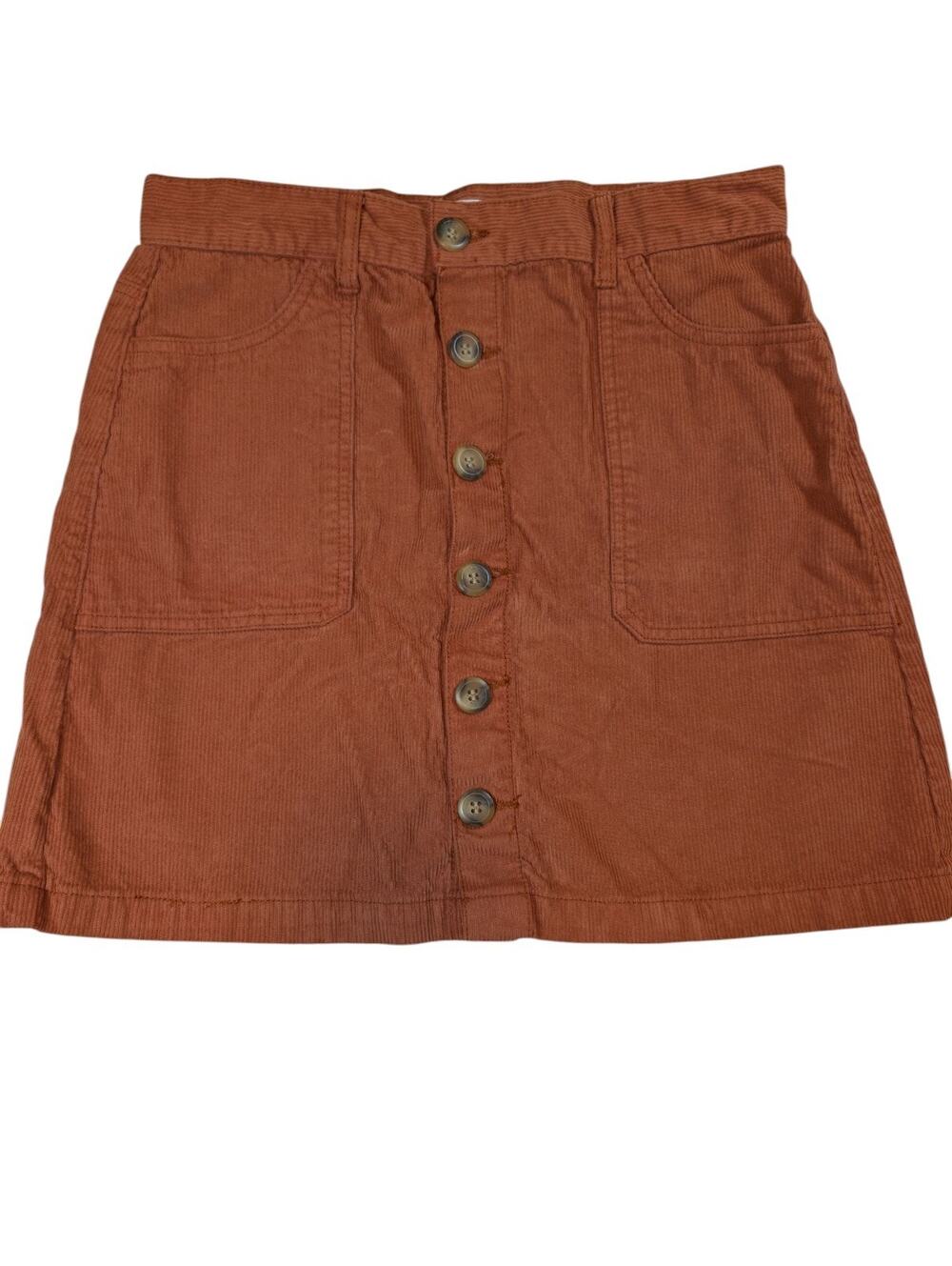 Kensie Jeans Women 6/28 The Skirt Ginger Biscuit Dark Orange Courdroy 90s Y2K